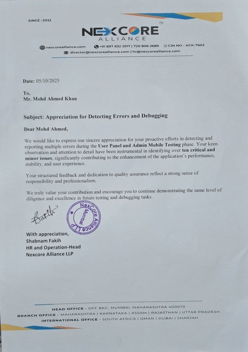 Error Detection & Debugging Appreciation